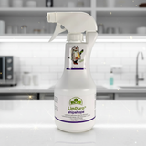 Spray bottle labeled 'LimPuro shipshape' on a kitchen counter.