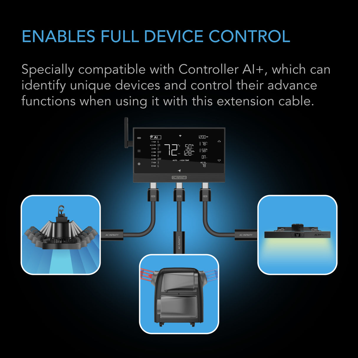 AC Infinity UIS AI+ Extension Cable (Female to Male)
