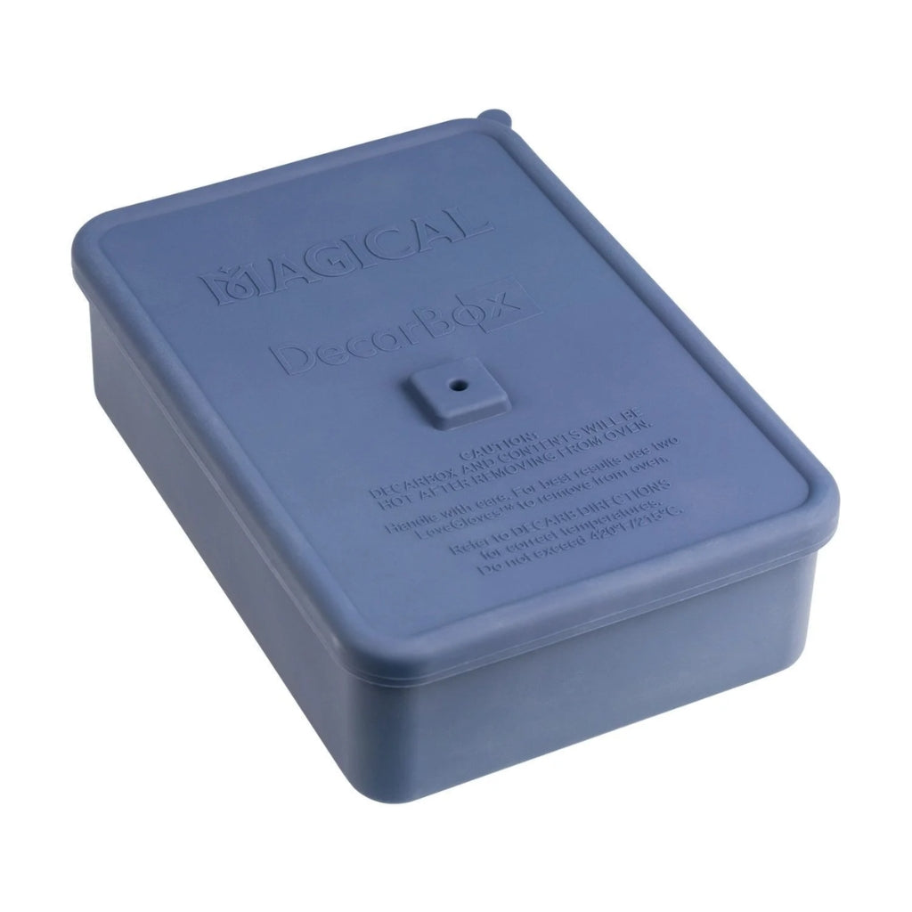 Blue rectangular box with 'DecarBox' branding on a white background