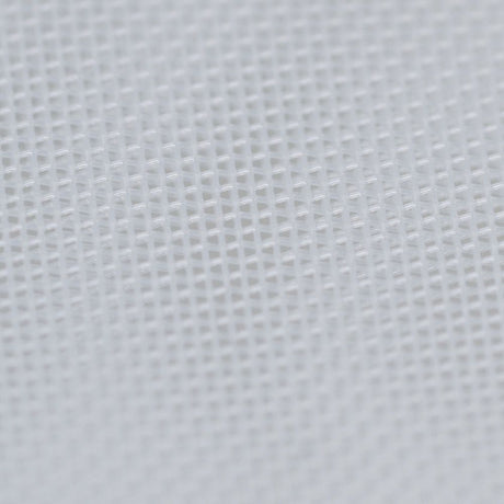 A close-up of a Mother Terps Bubble Bag white mesh fabric texture with a fine grid pattern.
