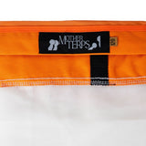Close-up of an orange mother terps bubble bag with a black brand label reading Mother Terps and a small size tag marked 120, shown against a white background.