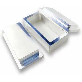 brushed metal 2" x 4" rosin pre-press mould on a white background
