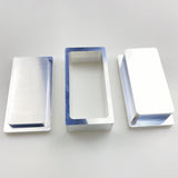 brushed metal 2" x 4" rosin pre-press mould on a white background