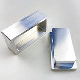 brushed metal 2" x 4" rosin pre-press mould on a white background