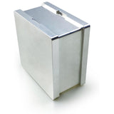 A metal pre-press rosin mould with a brushed silver finish, shown on a clean white background.