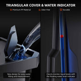 Triangular cover and water indicator with premium PP material, odor-free, and durable features.
