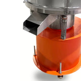 A Sambo Creek - Plasmatic Sift Screening Kit, featuring a large stainless steel cylindrical container mounted on a bright orange base unit