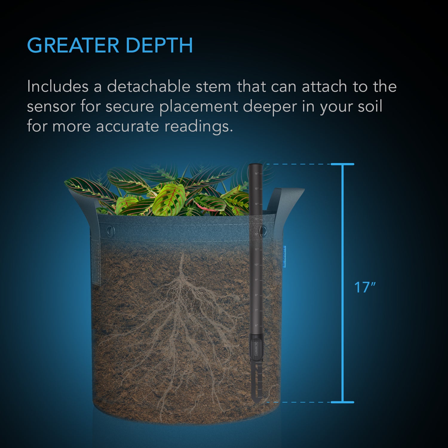 Soil Sensor for Controller AI+, Monitors Moisture and Saturation
