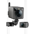 Dual-camera system with a black housing on a white background