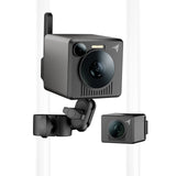Dual-camera system with a black housing on a white background
