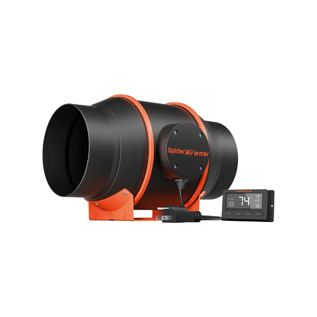 Spider Farmer Inline EC Fan with Speed Controller | Quiet Grow Tent Fan