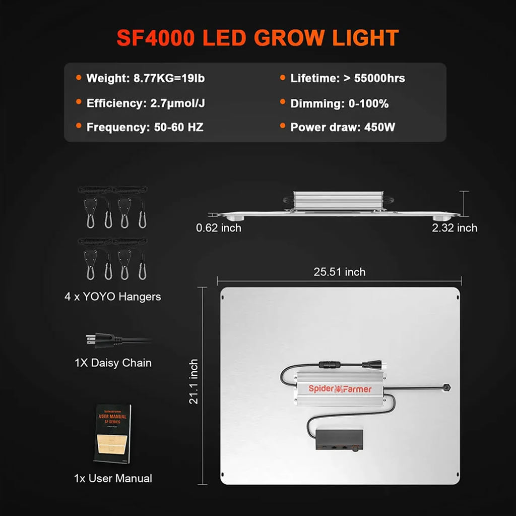 Spider Farmer SF4000 450wLED Grow Light