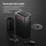Spider Farmer Black dehumidifier with accessories on a dark background
