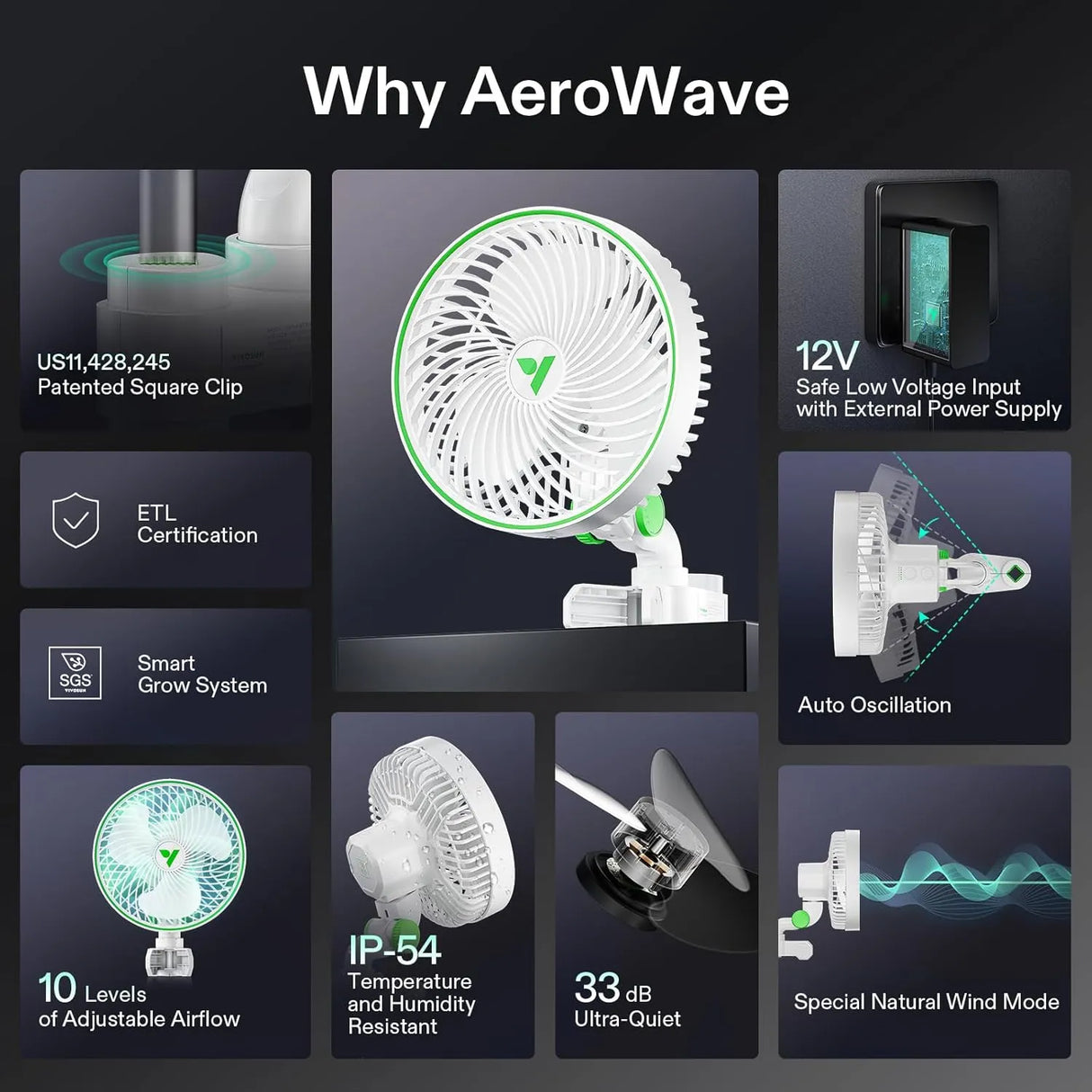 VIVOSUN AeroWave E6 Clip On Fan Twin Pack