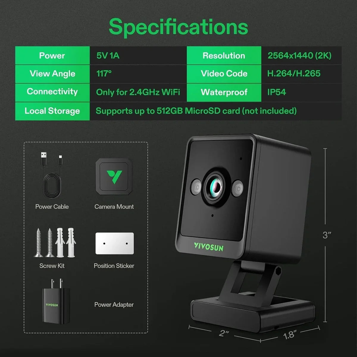 Vivosun GrowCam C2 2K QHD Smart Grow Camera