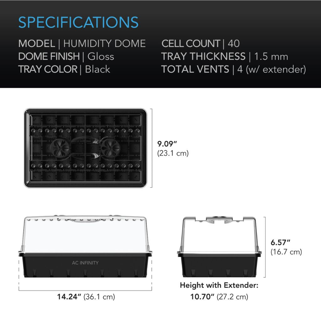 AC Infinity High Dome Propagation Kit 5x8" Tray