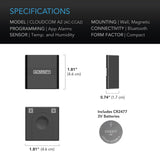 AC Infinity Cloudcom A2 Smart Thermo-Hygrometer (Internal Sensor)