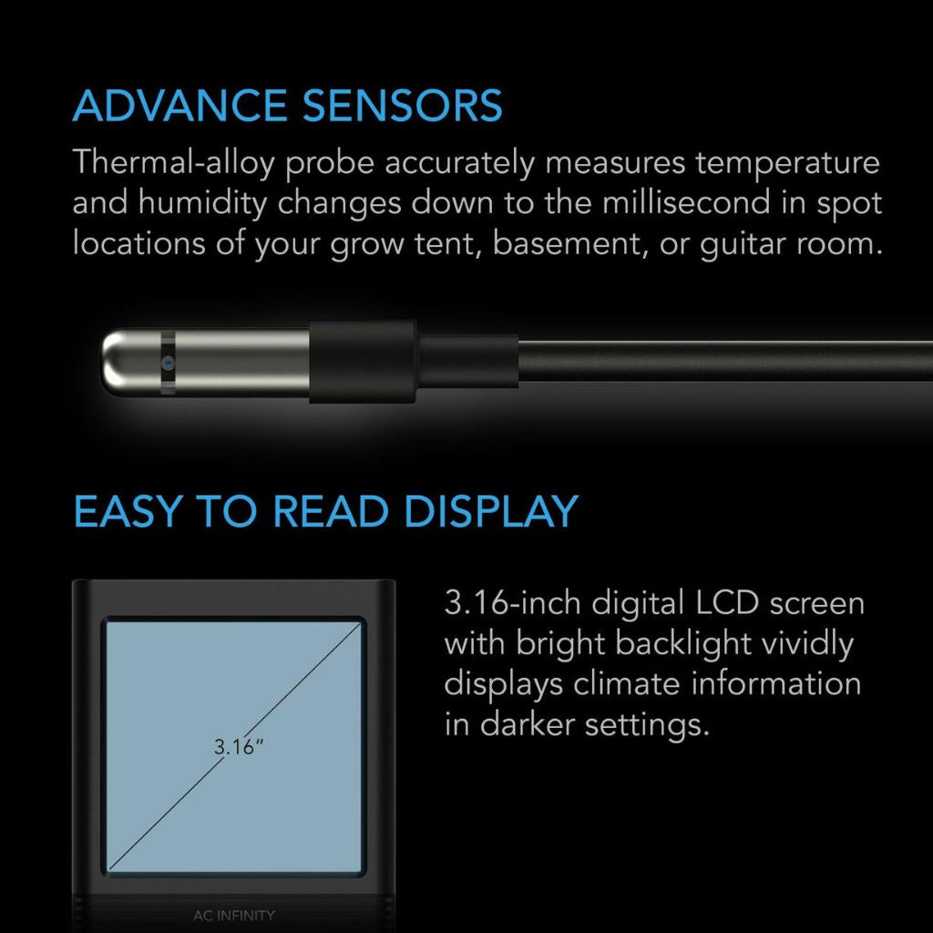 AC Infinity Cloudcom B1 Smart Thermo-Hygrometer (External Sensor) 