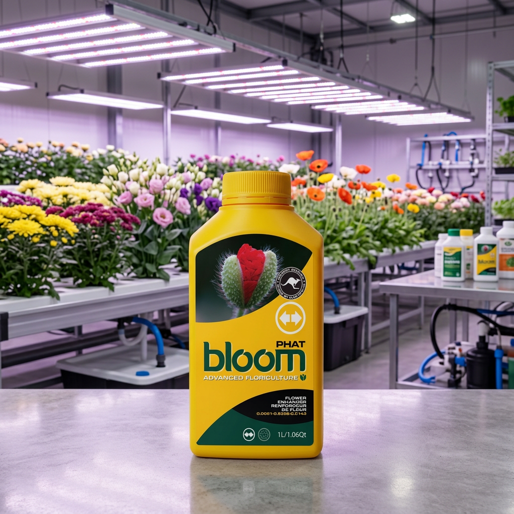bloom yellow bottles phat 1L in a hydroponic flowering facility