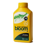 A yellow bottle of bloom Sea Minerals Advanced Floriculture supplement, featuring a green splash graphic and a kangaroo logo on a white background.