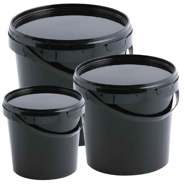 storage bucket food grade black with lid handles air tight