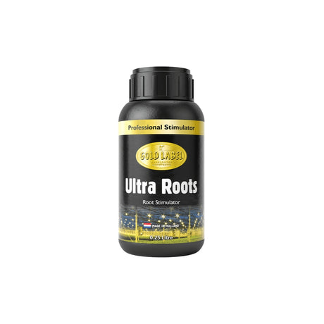 Gold Label Ultra Roots root stimulator bottle on a white background