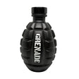 A black grenade-shaped bottle with the word 'GRENADE' printed vertically in white on the front, shown against a plain white background.