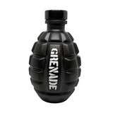 A black grenade-shaped bottle with the word 'GRENADE' printed vertically in white on the front, shown against a plain white background.