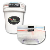 1 white bucket with 'Ice-O-Lator' Pollinator Amsterdam branding with 2 Ice-O-Lator bags