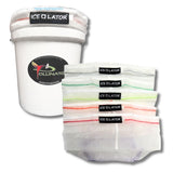 1 white bucket with 'Ice-O-Lator' Pollinator Amsterdam branding with 5 Ice-O-Lator bags