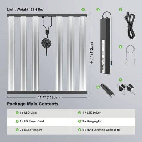 Migro Aray 4X4 High PAR CO2 LED Grow Light