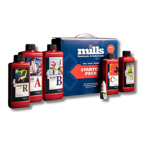 Mills Nutrients & Substrates Starter Pack with various bottles on a white background