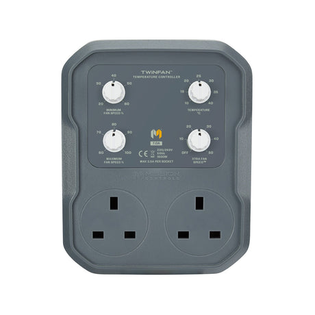 mission controls twinfan speed controller front facing white background