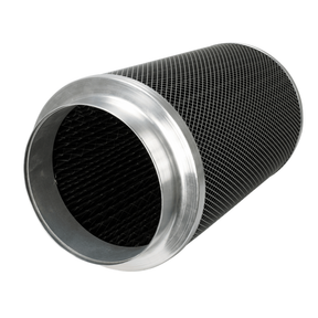 Cylindrical filter with metallic rim on a white background phresh intake filter 200 400