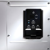 quest 100 compact commercial dehumidifier Control panel with buttons on a metallic surface
