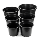 Range of Round Plant Pots (Black)