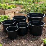 Range of Round Plant Pots (Black)