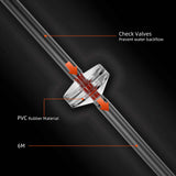 Check valve with labeled components on a dark background