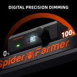 Spider Farmer digital dimmer with digital display on a black background