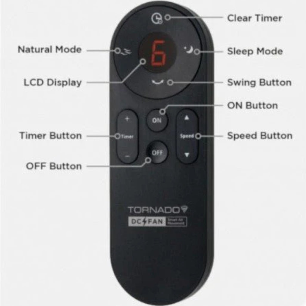 Tornado DC 26" Stand Fan With Mister & Remote