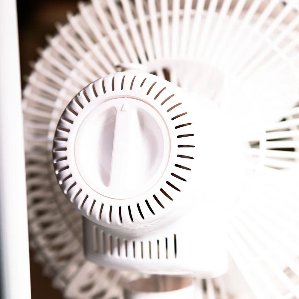 back of a white vortex clip fan